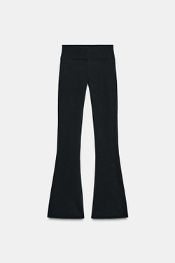 ZARA БРЮКИ FLARE ИЗ ФЛИСА, ЧЕРНЫЙ