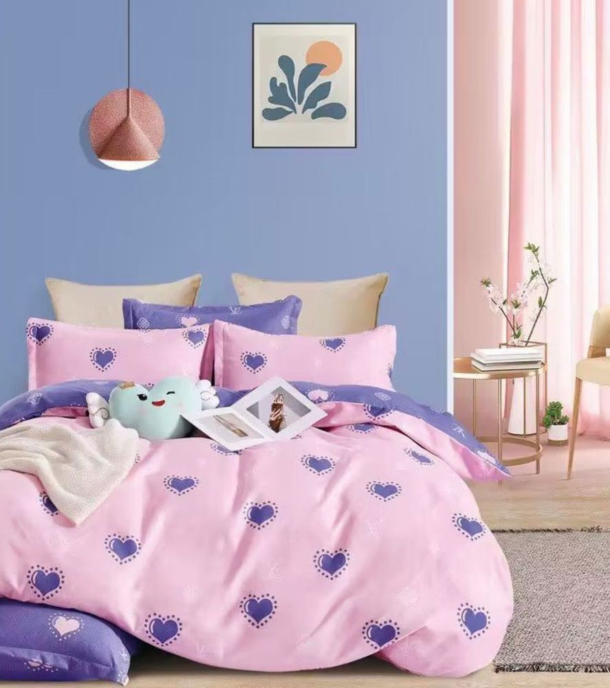 ZEPHYR HOME Двуспалка Фланель розовые сердечки