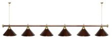 Лампа STARTBILLIARDS 6 пл. (плафоны хром,штанга золотая,фурнитура золото)