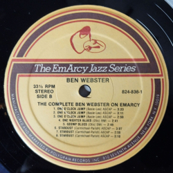 Винтажная виниловая пластинка LP Ben Webster The Big Tenor (The Complete Ben Webster On EmArcy) (USA 1985)