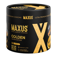 Набор золотых презервативов в металлическом кейсе Maxus Golden Limited Edition №50