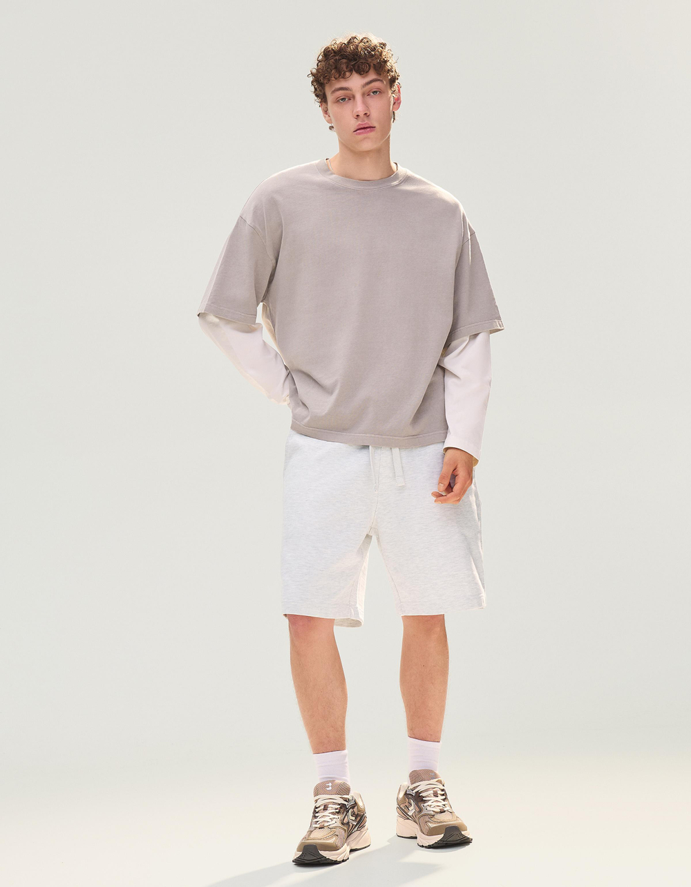 Мужские бермуды из футера с начёсом - BERSHKA