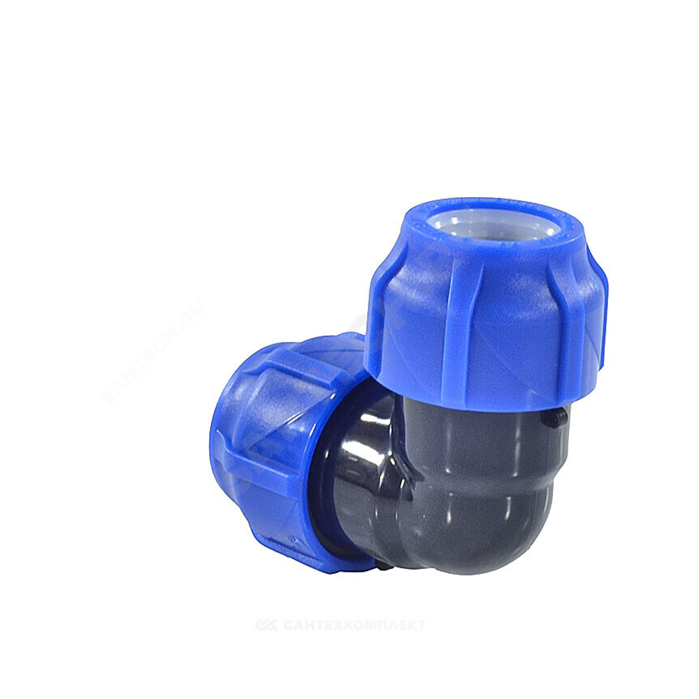 Отвод компрессионный ПЭ Дн 50х90гр Ру16 VALFEX 121001215050