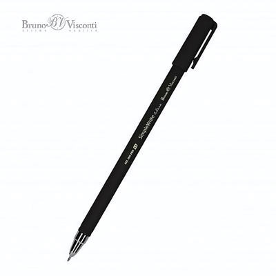 Ручка гелевая 0.5 мм, синяя "SimpleWrite black" (BrunoVisconti)