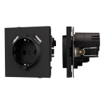 Механизм розетки с USB зарядкой SCT-TENDO-MUAA-SFPL-BK (230V, 16A) (Arlight, -)