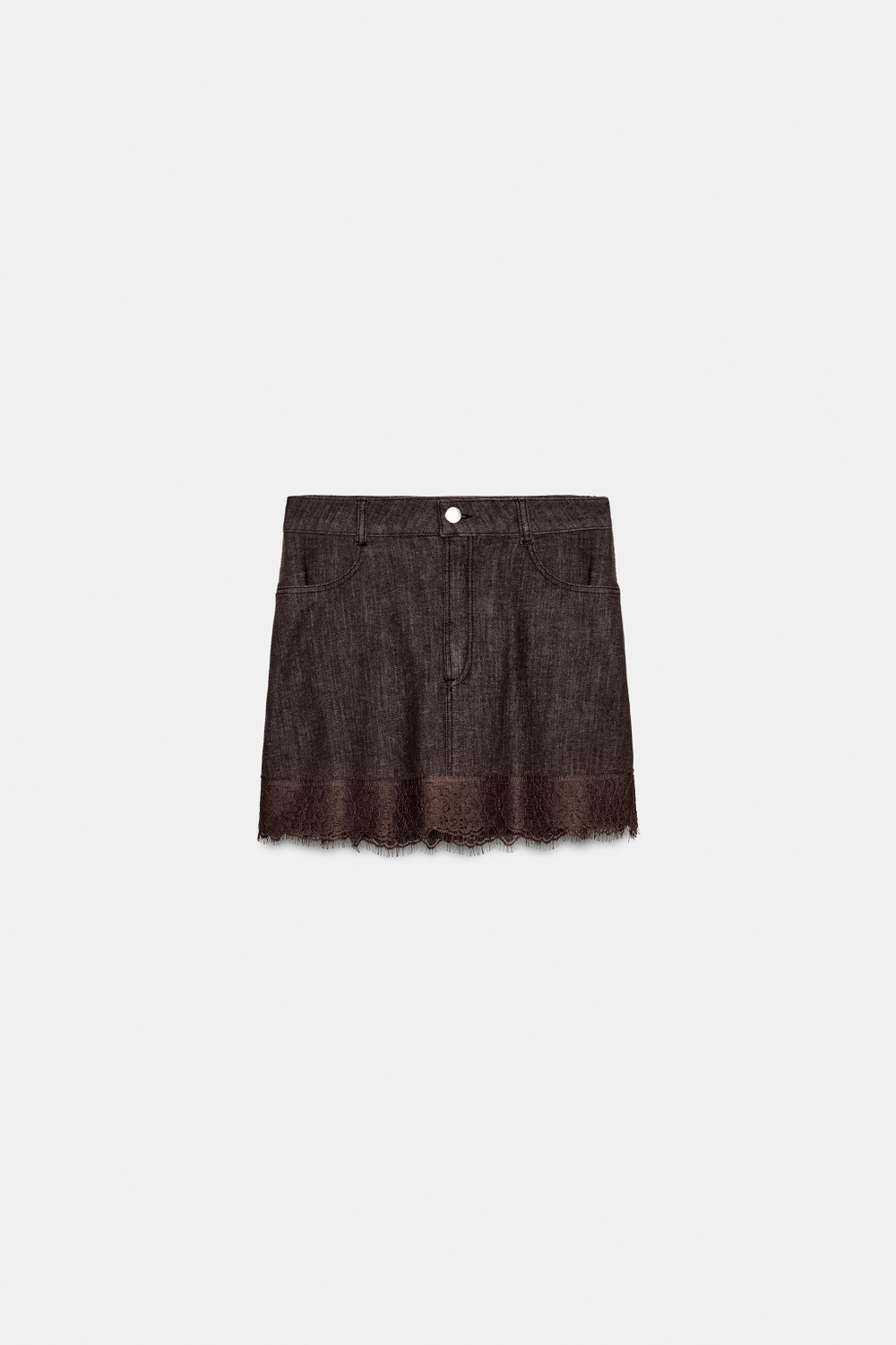 КОМБИНИРОВАННАЯ ЮБКА-ШОРТЫ С КРУЖЕВОМ — ZARA