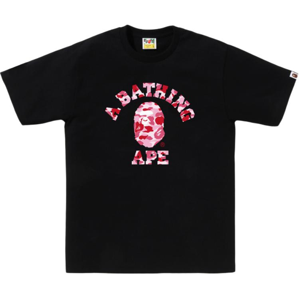 A Bathing Ape Abc Camo Ape Face Tee черный розовый