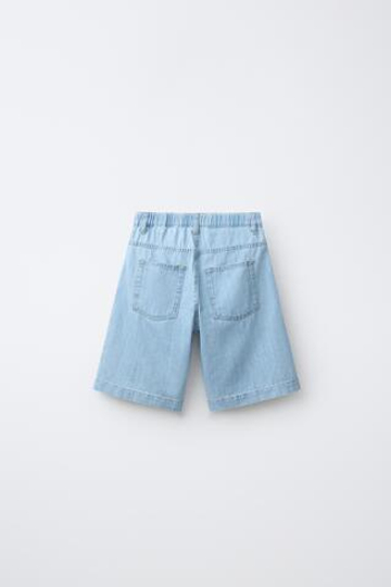 ZARA ДЛИННЫЕ ДЖИНСОВЫЕ ШОРТЫ, СИНИЙ