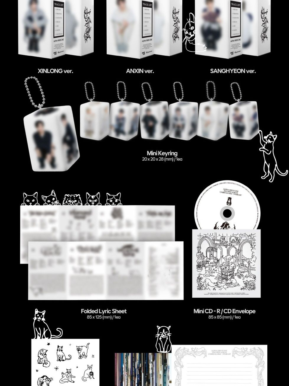 Альбом ALPHA DRIVE ONE - UNBREAKABLE : BEAST 2nd Mini Album HISSING RANDOM Version