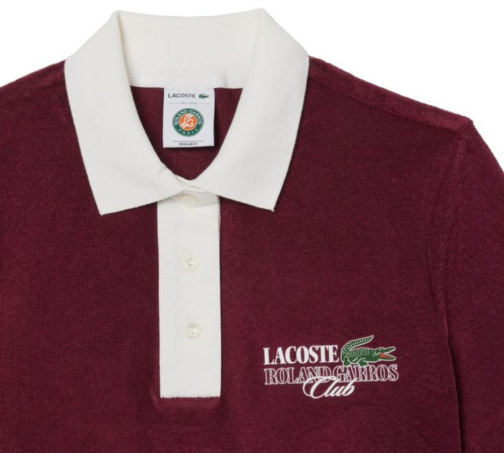 Женское поло Lacoste Roland Garros Edition Terry Knit Tennis Polo Shirt - красный