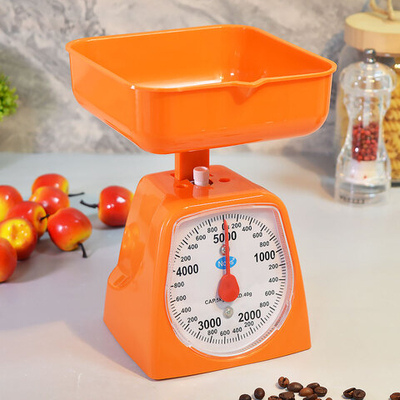 Весы кухонные механические с чашей до 5кг, пластик, 15.5*15*20см
