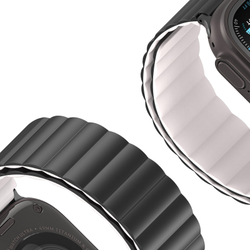 Ремешок магнитный двухсторонний от Dux Ducis для смарт часов Apple Watch 42, 44, 45, 46, 49мм, серия SD Series (два цвета Black/Starlight)