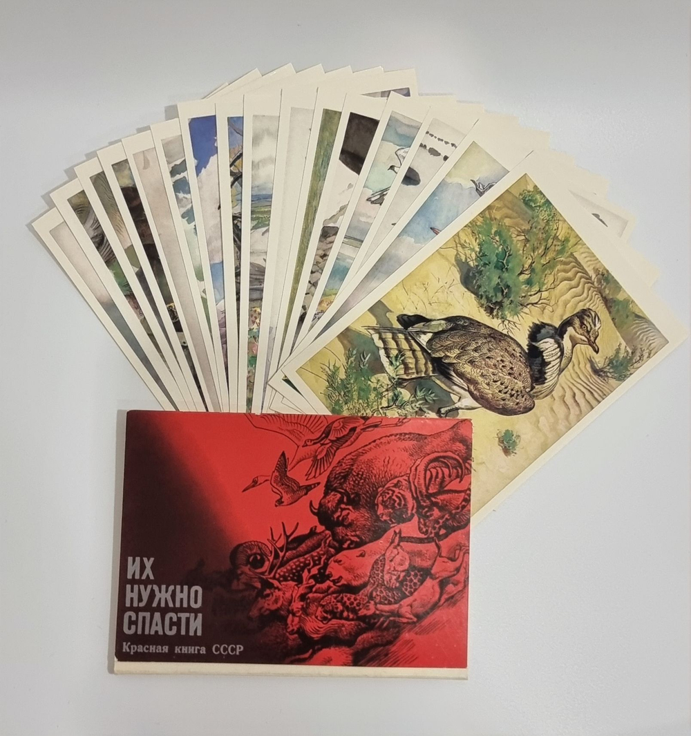 Их нужно спасти. Красная книга СССР. Набор из 16 открыток