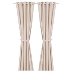 IKEA LENDA  (ИКЕА ЛЕНДА)  -  Штора с завязками, 2 шт. - светло-розовый 140x300 см