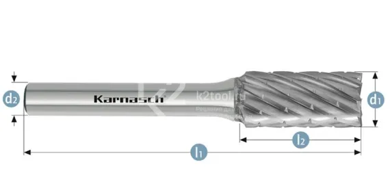 Борфреза твердосплавная Karnasch форма A, 6х18х6х50 мм, насечка HP-3 PRO, без покрытия, арт. 11.4090-010