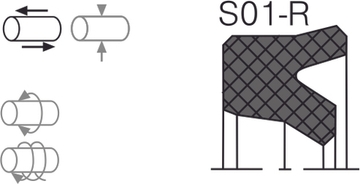 Уплотнение штока S01-R / S01-P 55x70x10 FKM