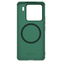 Чехол зеленого цвета (Dark Green) от Nillkin c поддержкой зарядки MagSafe для Xiaomi 15 Pro, серия Super Frosted Shield Pro Magnetic Case