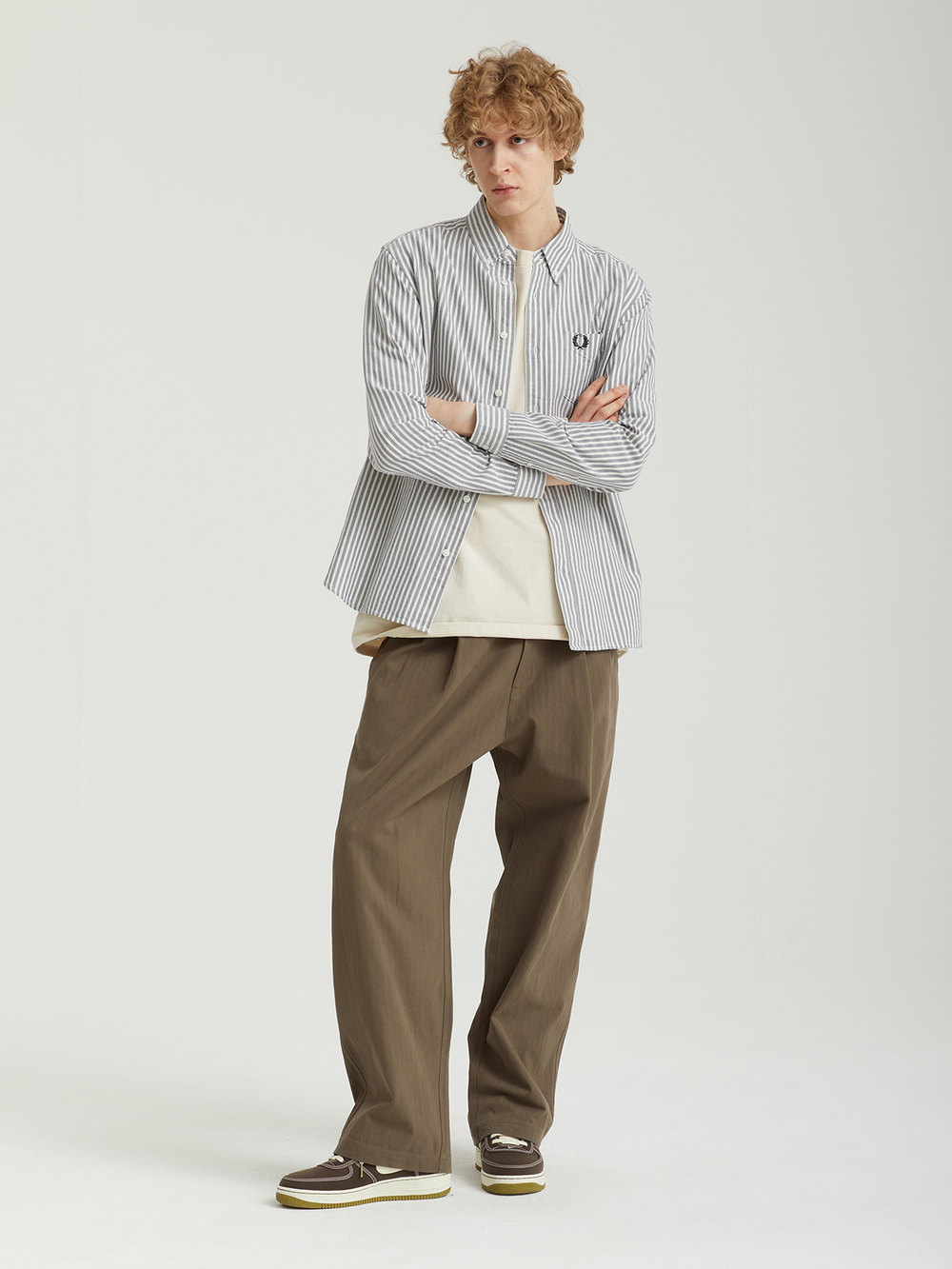 Мужская Рубашка Stripe Oxford