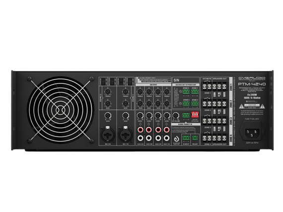 CVGAUDIO PTM-4240Dm профессиональный матричный 4-х зонный микшер-усилитель, мощность 4x240W/100V