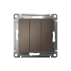 Выключатель трехклавишный Systeme Electric AtlasDesign Мокко ATN000631