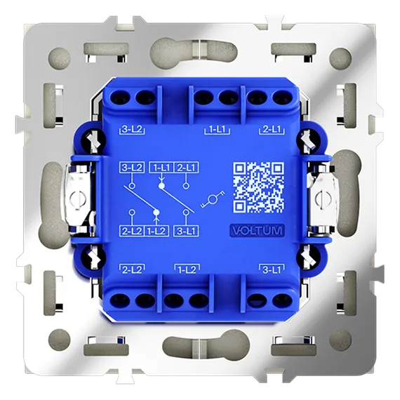 Проходной переключатель двухклавишный Voltum S70 Сталь VLS020305
