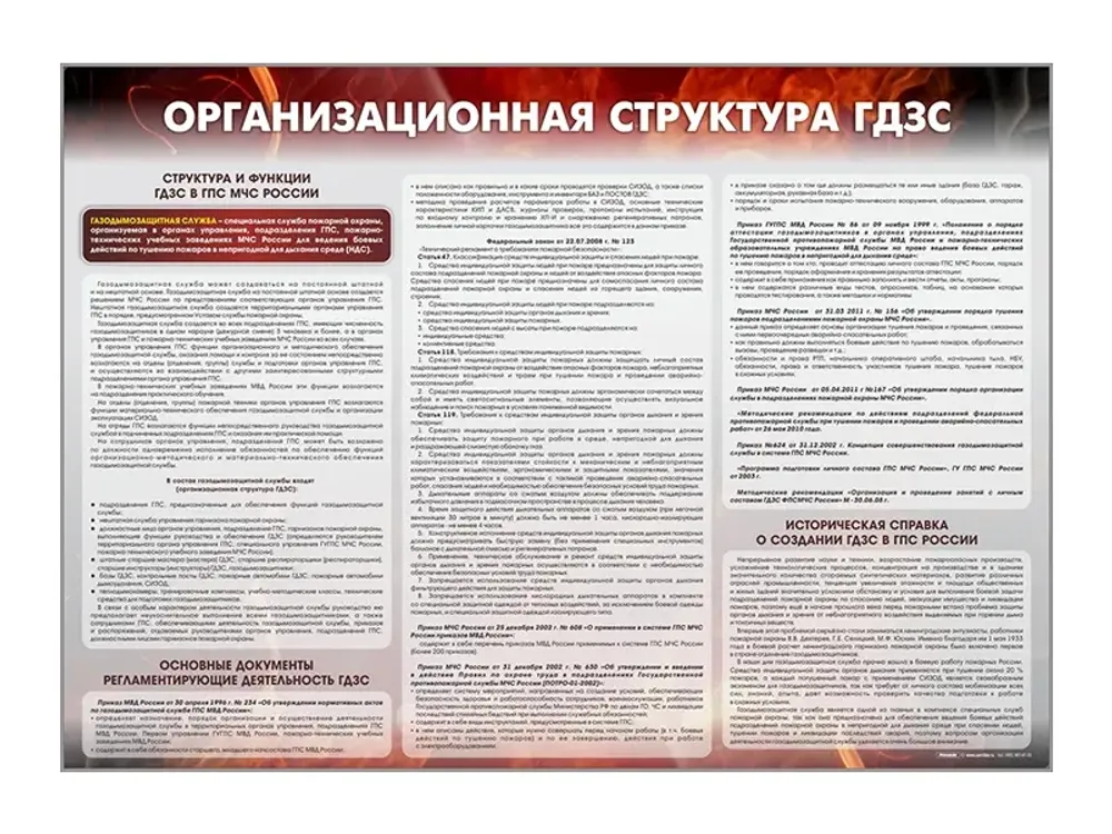 Стенд "Организационная структура ГДЗС" Зарница Стенд "Организационная структура ГДЗС" Зарница