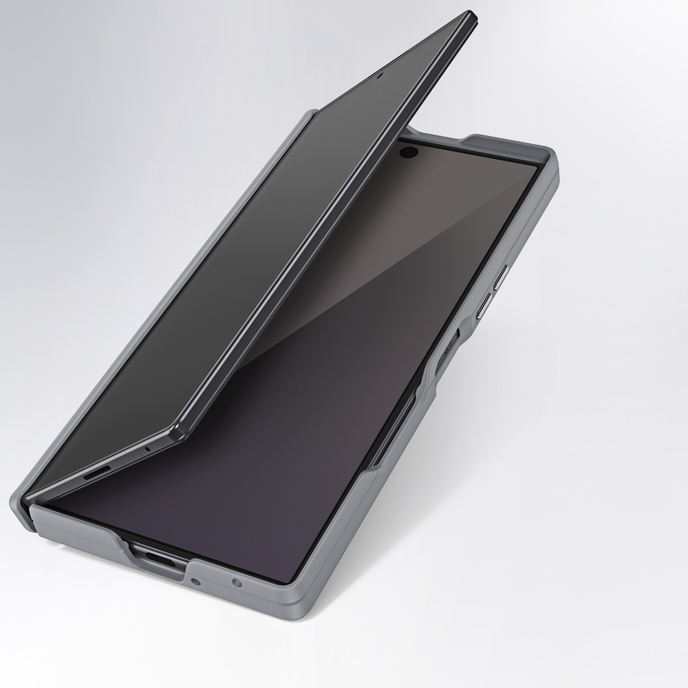Чехол серого цвета с вставками из искусственной кожи для Samsung Galaxy Z Fold 8 Ultra, серия Vyne Series Case от Dux Ducis