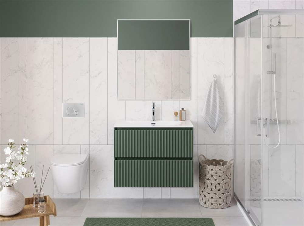 Тумба с раковиной подвесная BelBagno UNO 80 см Белый матовый UNO-800-2C-SO-BO