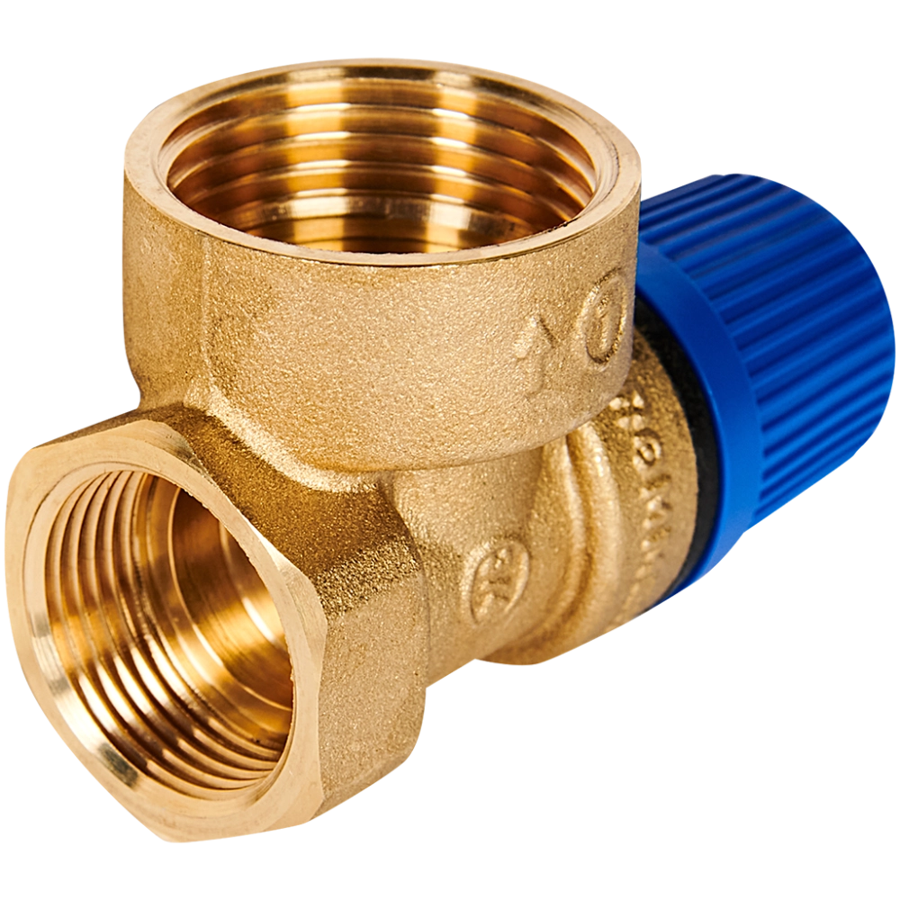Клапан предохранительный ROMMER - 3/4", сброс 1" (ВР/ВР, Tmax 110°C, 6 бар)