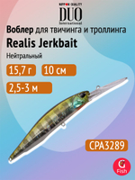 Воблер DUO Realis Jerkbait 100DR, CCC3816 Wakasagi ND, 100 мм, 15,6 г, нейтральный, минноу