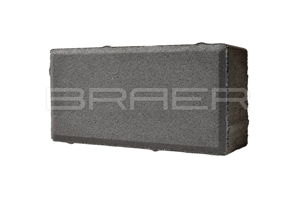 Тротуарная плитка Braer Прямоугольник, Серый, 80 мм