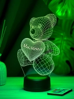 Ночник "Мишка с именем Миланья" - подарок девочке