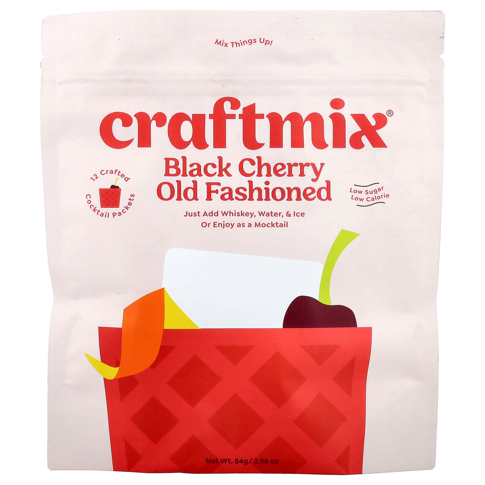 Craftmix, Old Fashioned, черная вишня, 12 пакетиков, по 7 г (0,25 унции)