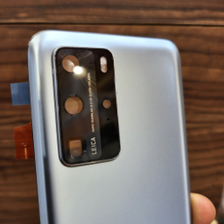 Крышка для Huawei P40 Pro - задняя стеклянная панель "Хорошее качество" (серебристого цвета)