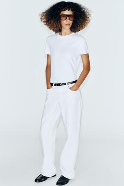 ФУТБОЛКА INTERLOCK С КОРОТКИМИ РУКАВАМИ — ZARA