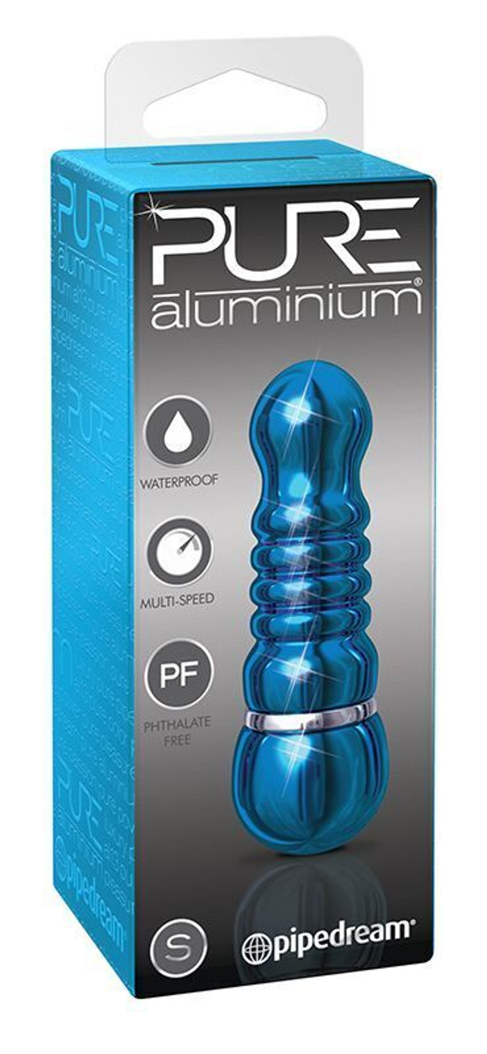 Голубой алюминиевый вибратор BLUE SMALL - 7,5 см. (Цвет: голубой)
