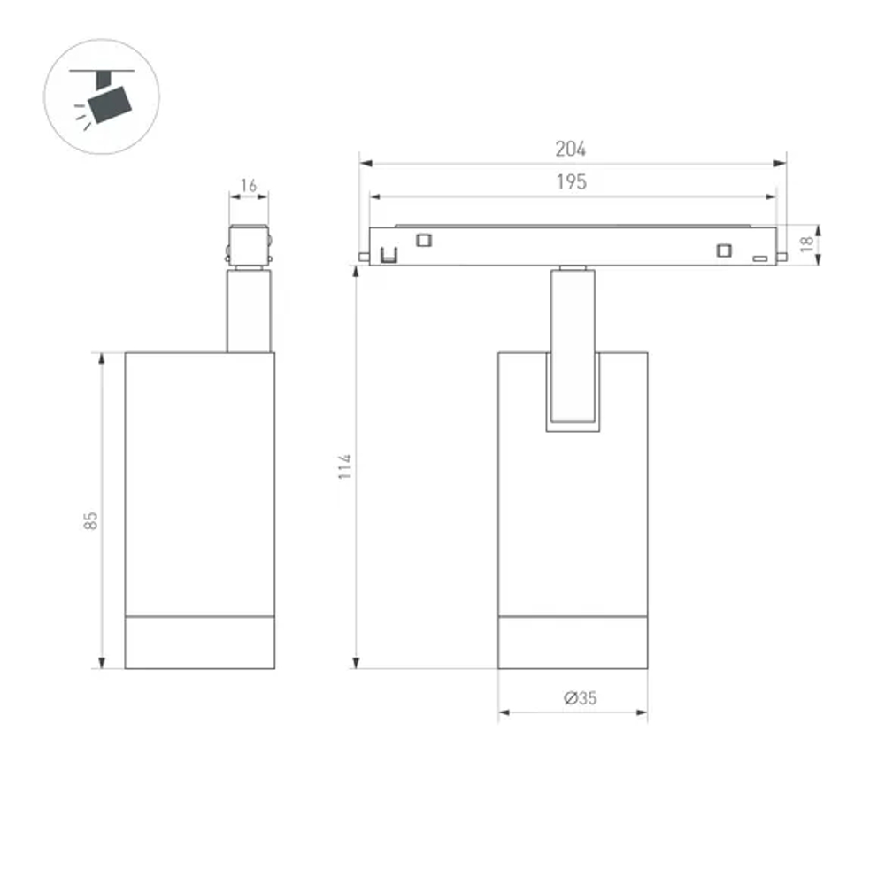Светильник MAG-ORIENT-SPOT-R35-6W Day4000-MIX (BK, 24 deg, 48V, TUYA Zigbee) (Arlight, IP20 Металл, 5 лет) 056399