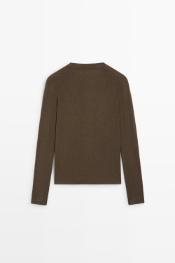 Massimo Dutti Футболка из смесового хлопка, цвет верблюжьей шерсти