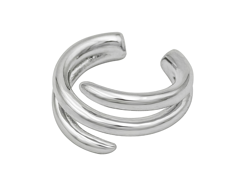 Кафф "Линии", цвет серебро