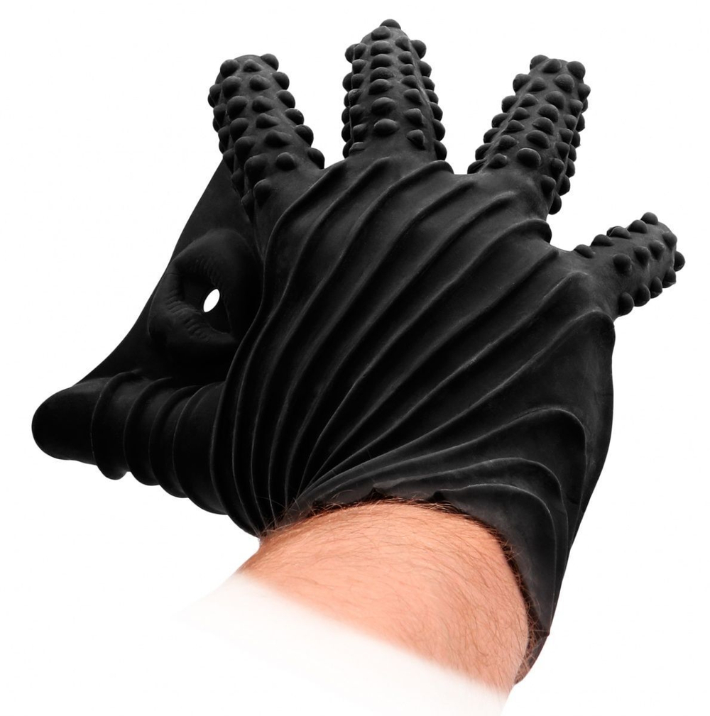 Черная стимулирующая перчатка-мастурбатор Masturbation Glove (Цвет: черный)