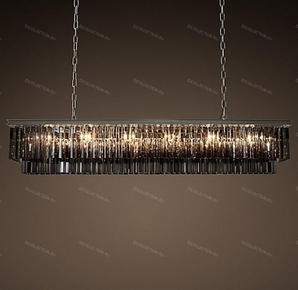 Люстра 1920S ODEON SMOKE GLASS FRINGE RECTANGULAR Restoration Hardware 68070850