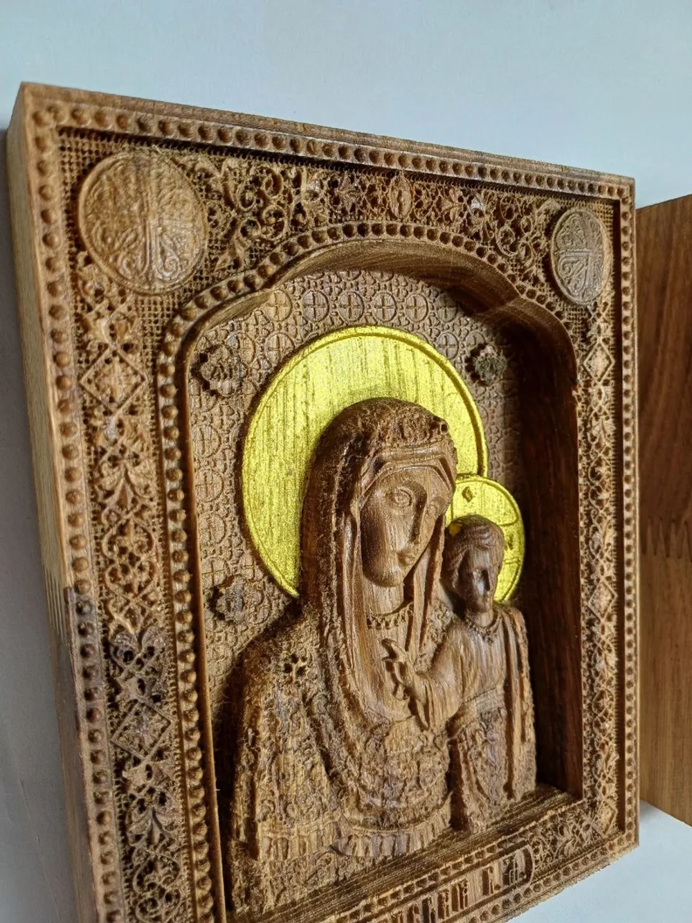 Освященная Икона Казанской Божией Матери 19x23.8см дуб - Кб