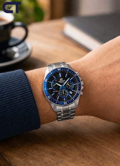 CASIO EFR-552D-1A2VUDF EDIFICE мужские наручные часы — стальной мужская модель с черный циферблатом