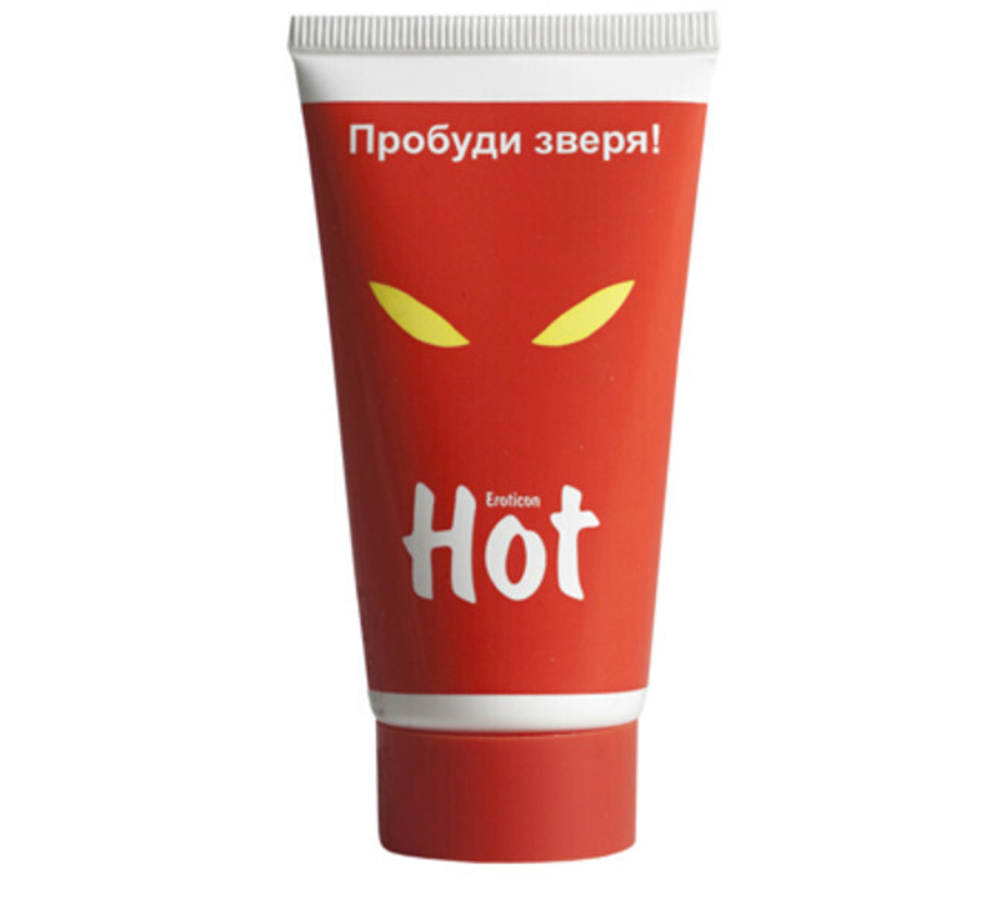 Гель-смазка возбуждающая HOT пробуди зверя с женьшенем ,50 мл