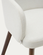 Стул La Forma (ex Julia Grup) Nelida из бежевой синели с ножками в темной отделке