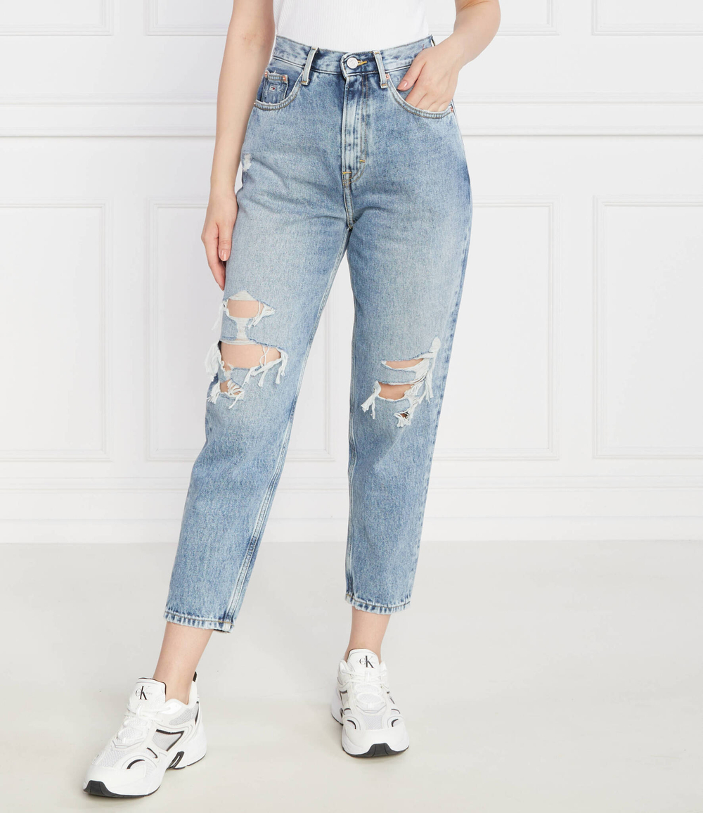 Джинсы MOM JEAN UHR TPR Tommy Jeans - голубой(DW0DW16034)