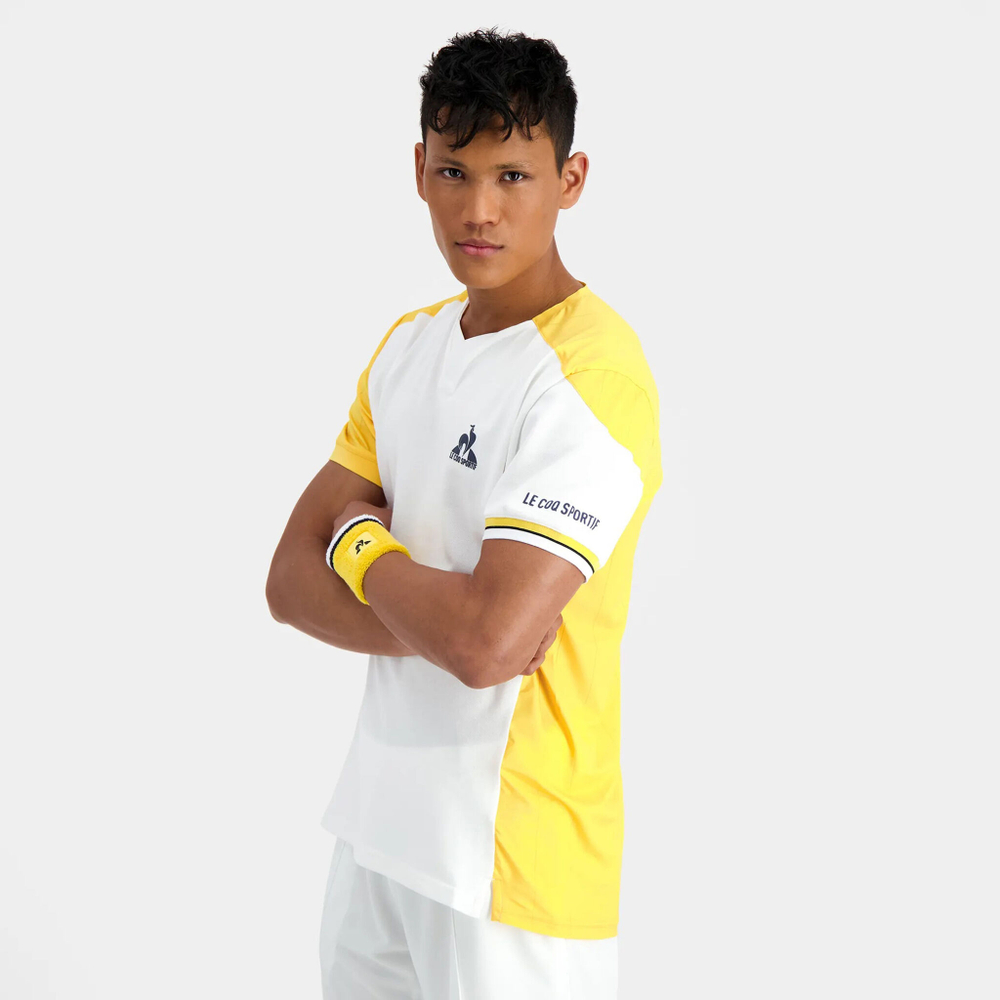 Мужское теннисное поло Le Coq Sportif Pro 23 N°1 T-Shirt Men - White