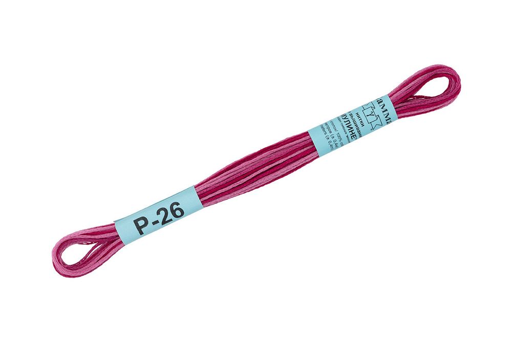 Мулине Gamma меланж, цв.Р-26 т.малиновый-св.розовый, 12 мотков по 8 метров