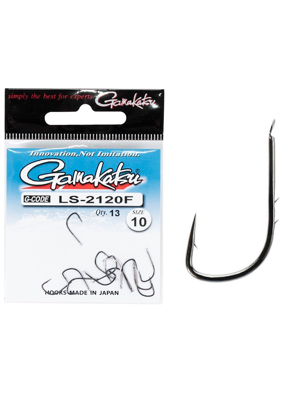 Крючки Gamakatsu LS-2120F NEW LABEL HOOKS BLACK размер 08 (упк.13шт.)