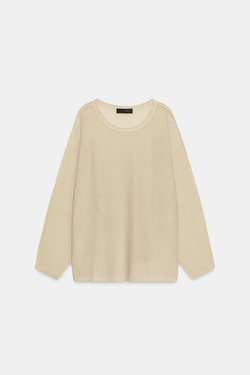 ZARA ШИРОКИЙ ВЯЗАНЫЙ СВИТЕР, ЭКРЮ